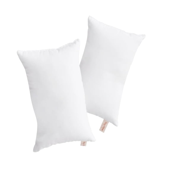 2 Pcs Small Pillows,Down Alternative Microfiber Mini Pillows,Soft Machine Washable Breathable Tiny Cushion,for Travel Sofa Chair Sleeping Neck Wrist Lumbar Knee Support, 11"X7"(White)