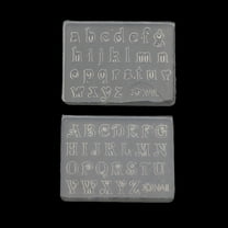 2 Pcs Small Size Numbers Letters Mold Kit Alphabet Pendant UV Resin Silicone Mold Jewelry Making Tools Art Crafts