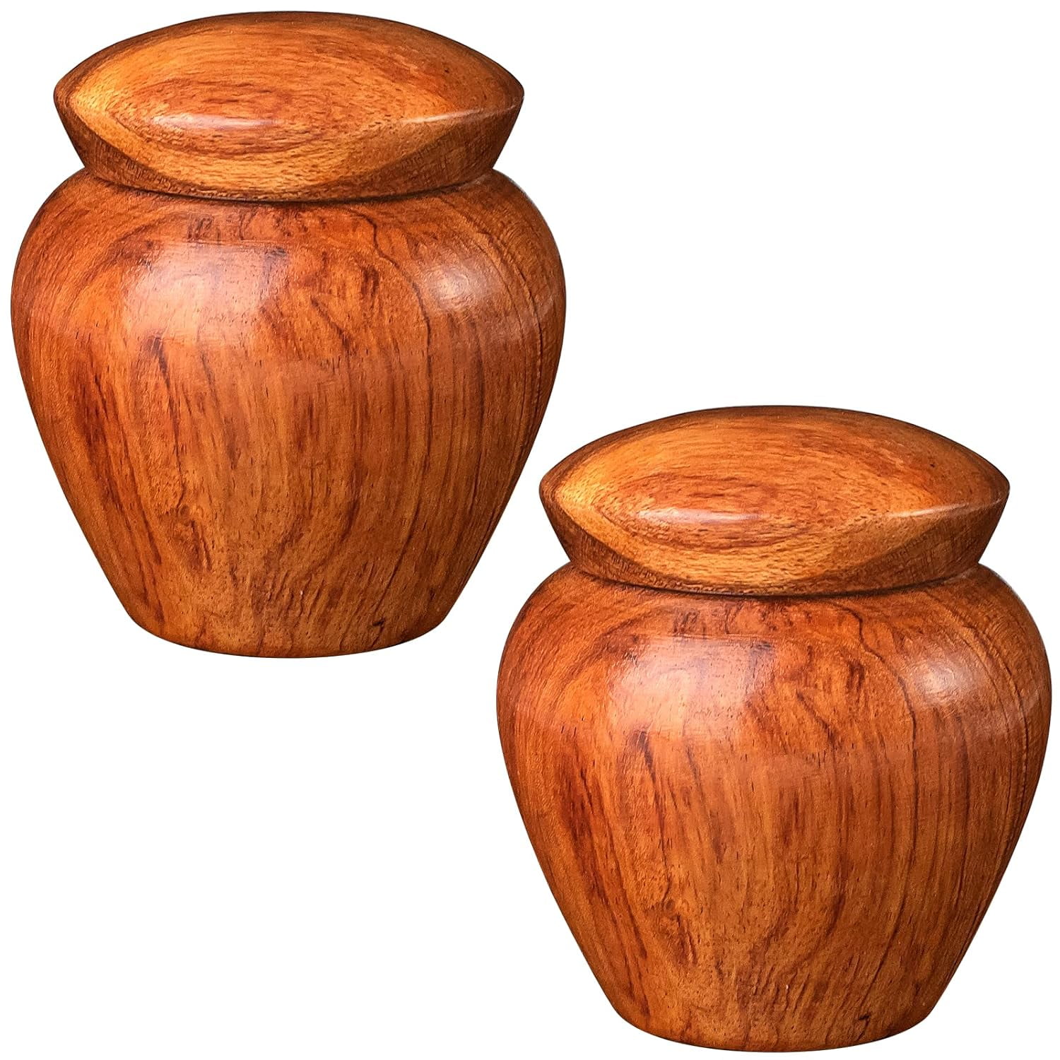2 Pcs Small Urns for Human Ashes, Keepsake Urns Pet Ashes, Mini Wood Grain Memorial Urn for
