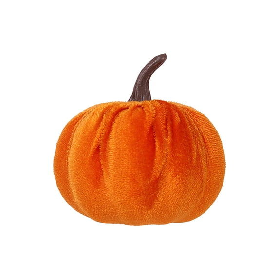 2 Pcs Small Velvet Pumpkins, 3.15X2.76" Fall Pumpkin Ornament, Faux Velvet Foam Fabric Pumpkins Decoration, Table Centerpiece Decor, Thanksgiving Decoration, Fall Decor for Wedding Farmhouse