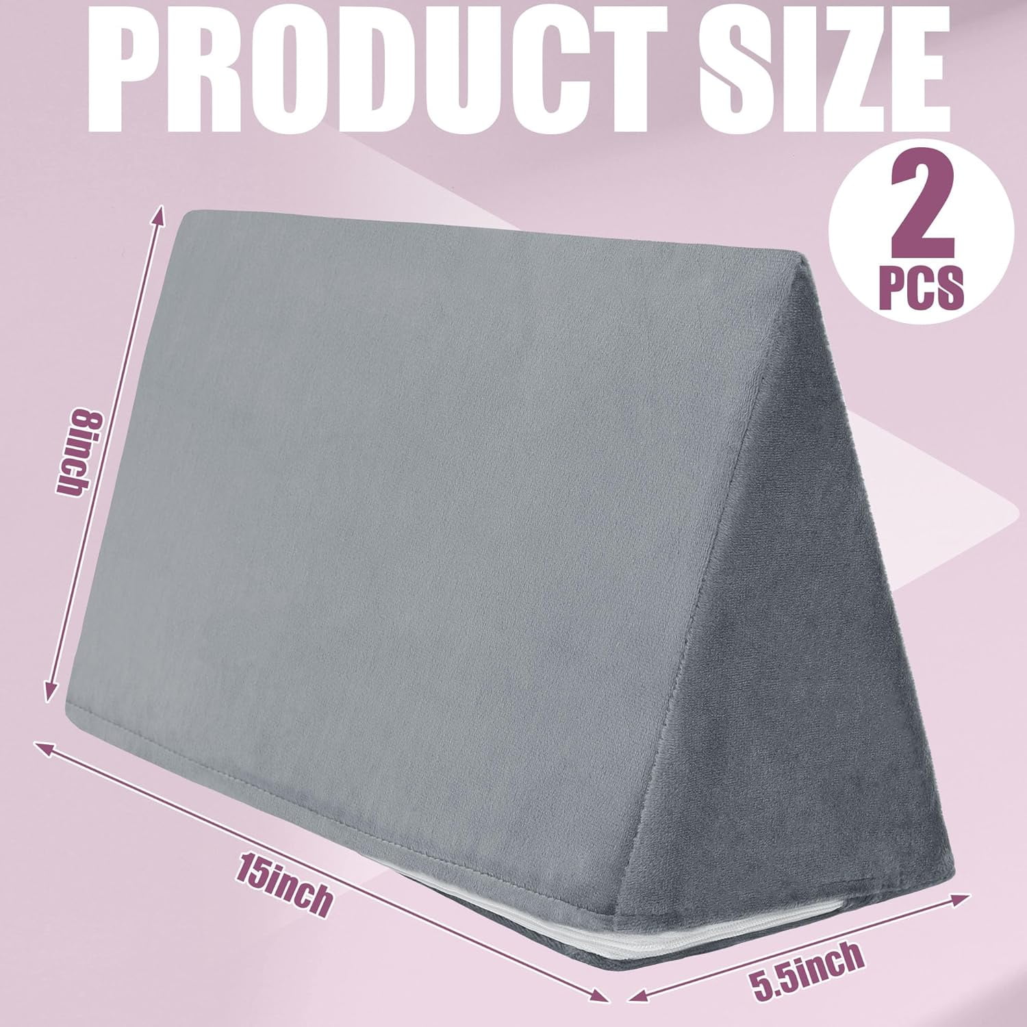 2 Pcs Small Wedge Pillow for SleepingPremium Foam Bed Pillow Wedge