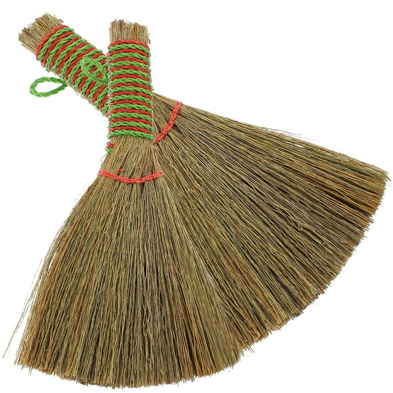 2 Pcs Small Whisk Broom Short Handle Broomstick Sweeping Child Office