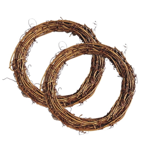 2 Pcs Small Wood Wreath,Woven Vine Branch Wreaths For Diy Crafts,3.94 Inch Small Rattan Wreath Garland Decoration,Small Round Vine Wreath For Candle Crafts,Wedding Home Decor,(A,3.94 in)
