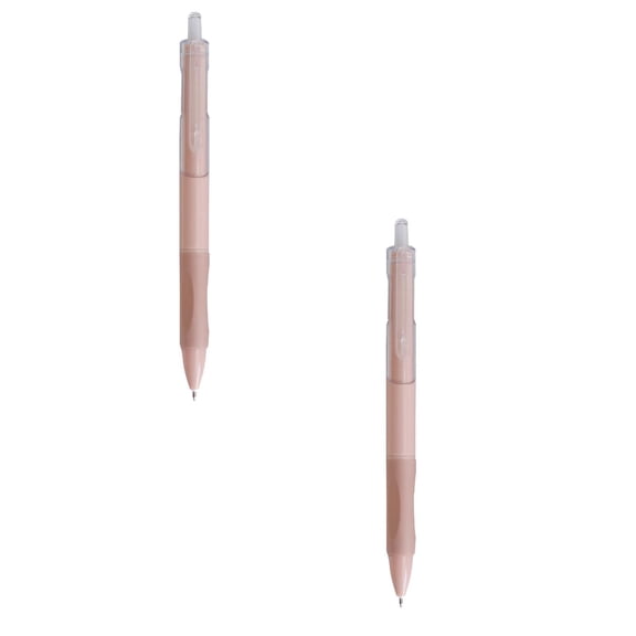 2 Pcs Smooth Writing No Bleed & Smear Black Ink Cute Fine Point Gel Pens Quick Dry Black Gel Ink Pens Fine Point Smooth Writing Pens for Journaling Note Taking Aesthetic Pens for Adult, 5.79", Pink