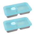 thumbnail image 1 of 2 Pcs Snack Containers Stainless Steel Small Food Box Double Compartment, 1 of 9