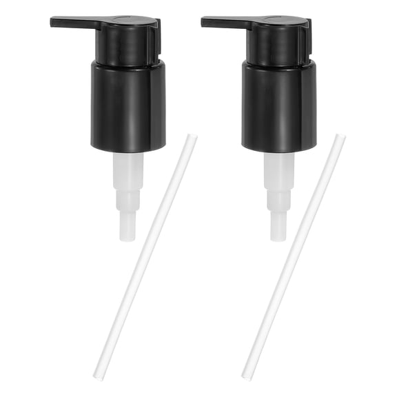 2 Pcs Soap Dispenser Pump Heads, Hand Soap Dispensers Top Pumps Replacement Clip-on Pumphead for Standard 24/410 Neck Size Bathroom Lotion Shampoo Bottle, Black