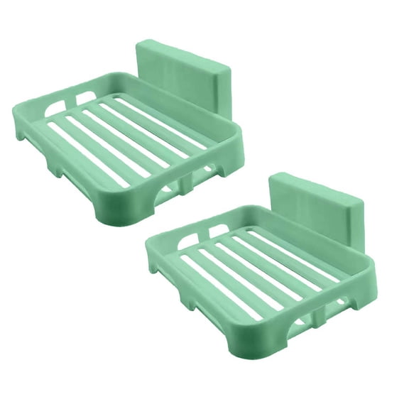 2 Pcs Soap Holder, Self-Adhesive Creative Storage Rack, Soap Holder Dish Shower Bar Soap Holder with Drainage, Wall Mounted Soap Box Tray Container for Bathroom Bathtub Kitchen Sink