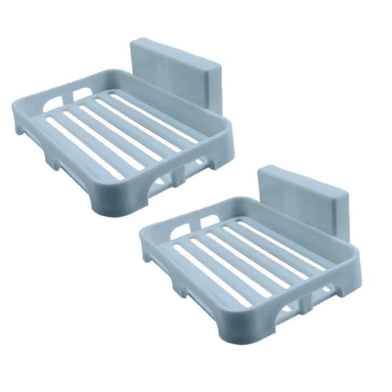 2 Pcs Soap Holder, Self-Adhesive Creative Storage Rack, Soap Holder Dish Shower Bar Soap Holder with Drainage, Wall Mounted Soap Box Tray Container for Bathroom Bathtub Kitchen Sink