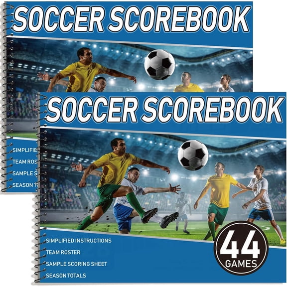 2 Pcs Soccer Scorebook 88 Games Soccer Score Record Book 11 x 8.5 Inches Stats Tracker Sheets for Coaches Players Scorekeepers Game Season Supplies
