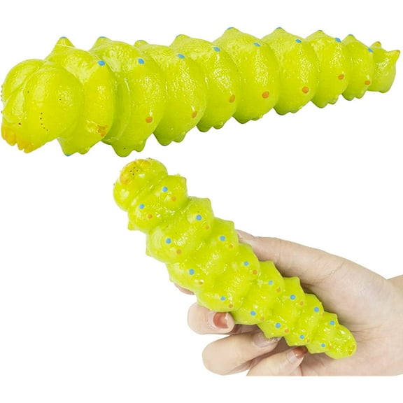 2 Pcs Soft Caterpillar Figurines Realistic Large Caterpillar Model Fake Monarch Caterpillar Hand Painted Crawling Insects