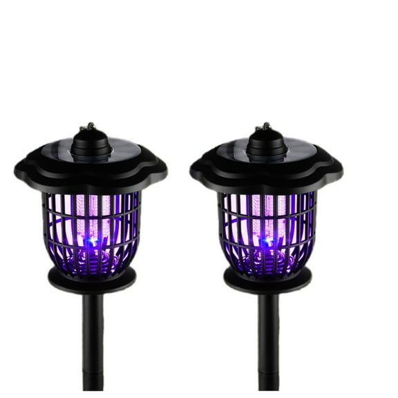 2 Pcs Solar Bug Zappers Outdoor Waterproof LED Solar Mosquito Zappers Outdoor Solar Powered Mosquito Killer Light Lamp
