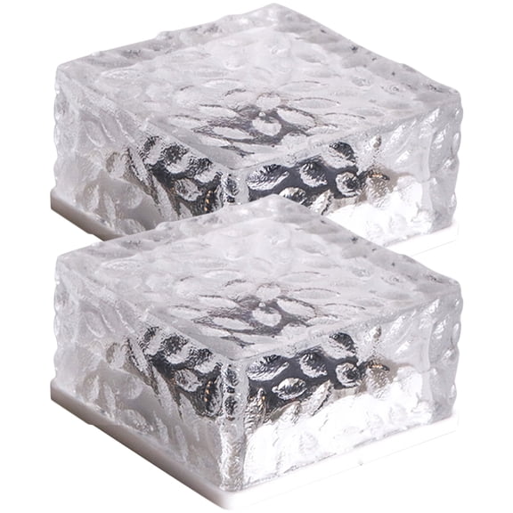 STRANDCHIC Solar Lights Garden Ornaments Ice Cube Lights Warm White 2Pcs