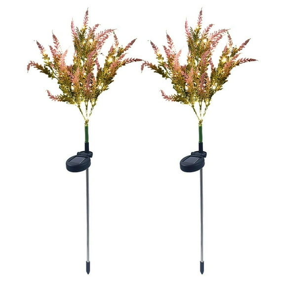 2 Pcs Solar Lights Outdoor, Pink Lavender Garden Solar Lights Outdoor Waterproof, Solar Garden Lights Backyard Lights Outdoor