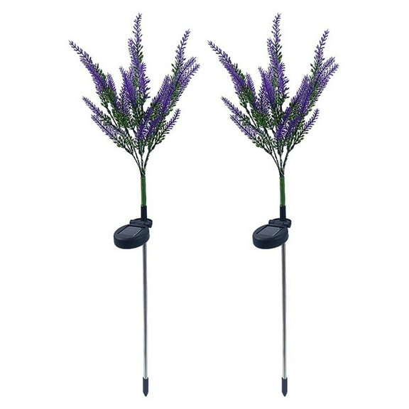 2 Pcs Solar Lights Outdoor, Purple Solar Lavender Outdoor Lights Waterproof Garden Patio Yard Backyard Walkway