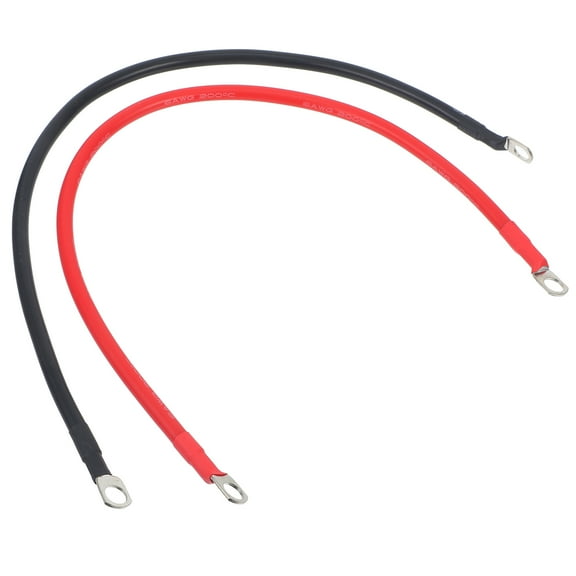 2 Pcs Solar Power Inverter Wire Battery Cable Rv Cables for Quick Connect Ground Rubber Copper