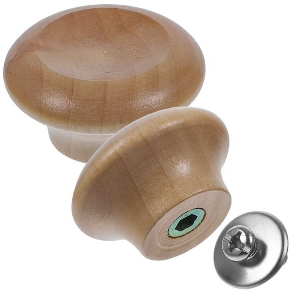 2 Pcs Solid Wood Pot Cap Top Bead Removable Handle Cookware Khaki