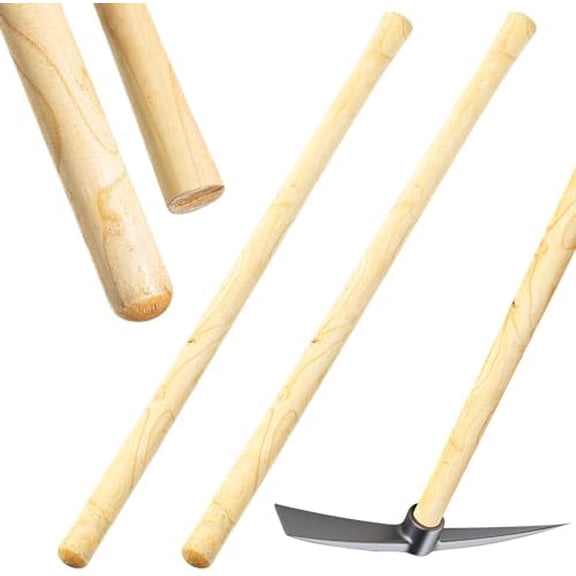 2 Pcs Solid Wood Replacement Handle for Round Eye Hoe 54 Inches/ 137 cm Grub Hoe Handle for Garden Shovel Tool Digging Spading Fork Rake Gardening Weeding, natural$$Garden & Patio