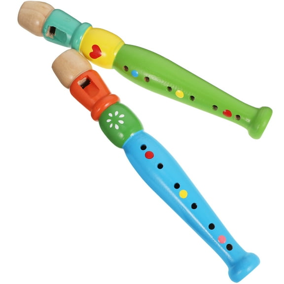2 Pcs Soprano Recorder for Kids Piccolo Flute 6 Hole Cartoon Designed