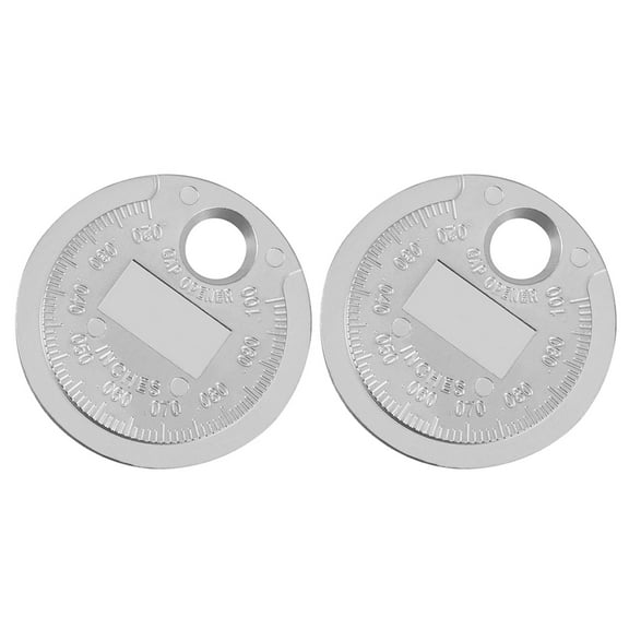 2 Pcs Spark Plug Gap Testing Tool Pot Spark Plug Gauge 3.80X3.80X0.30CM Silver