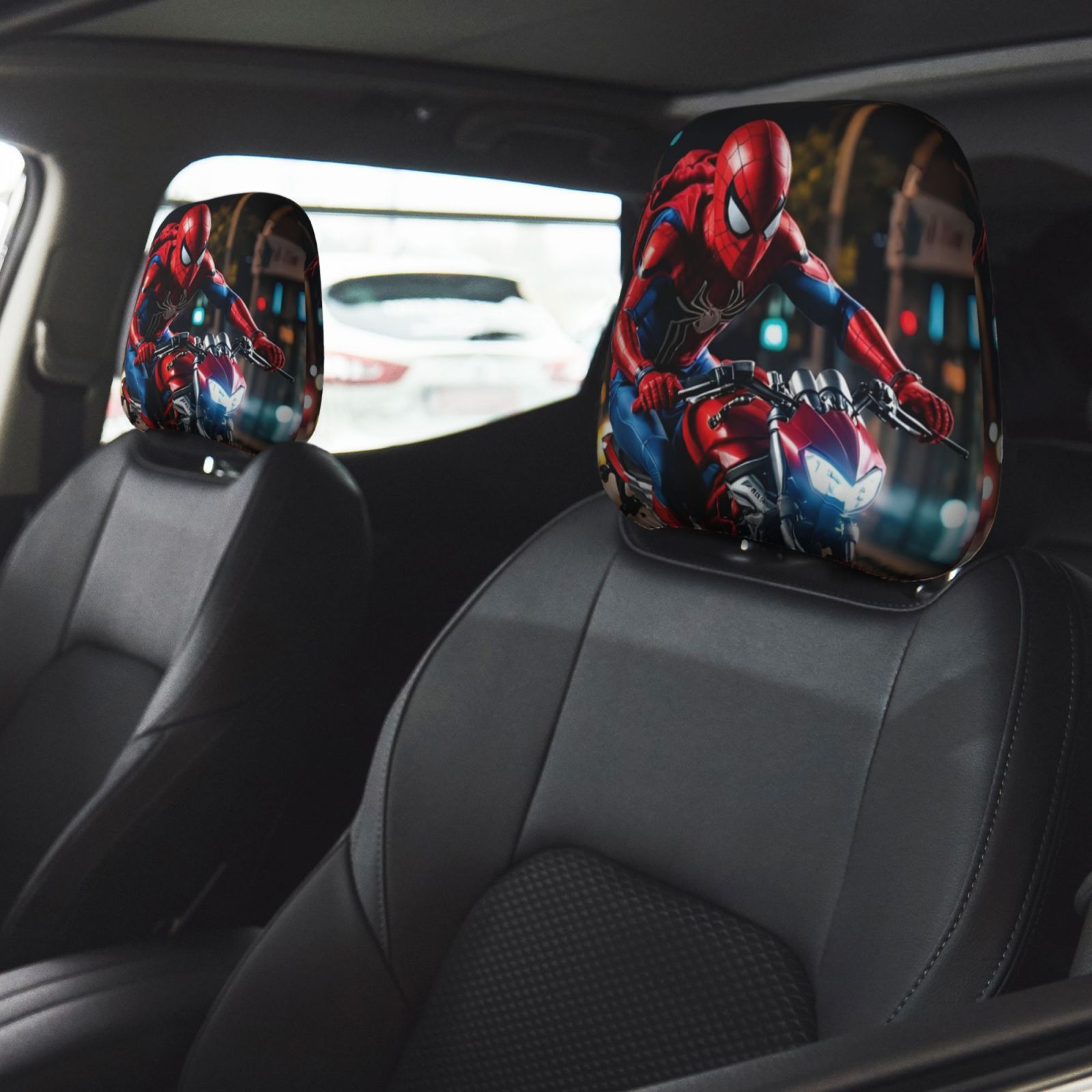2 Pcs Spiderman Car Seat Head Rest Cover, Protective Fabric Design ...