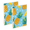 thumbnail image 1 of 2 Pcs Spiral Notebooks 60 Sheets 120 Pages A5 Journal Notepad 8.3x5.7 Inch Thick Adjustable College Ruled Paper Pineapple and Dots, 1 of 8