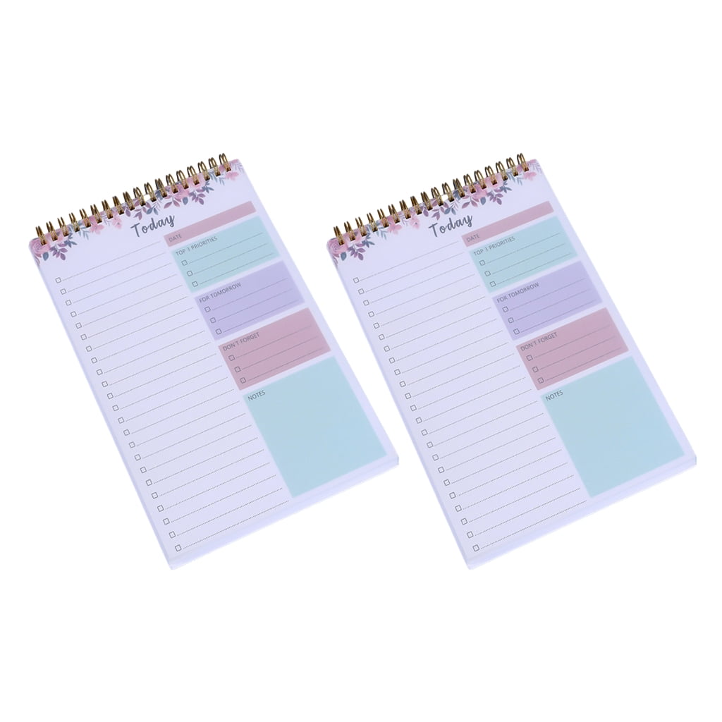 2 Pcs Spirals Notepads Weekly Planner Daily Planner Planning Pad ...