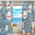 thumbnail image 1 of 2 Pcs Splicing Pattern Cute Santa Clauses Semi Sheer Curtains, 84"x55" Window Voile Drapes Panels Treatmentn for Living Room Bedroom Kids Room, 1 of 4
