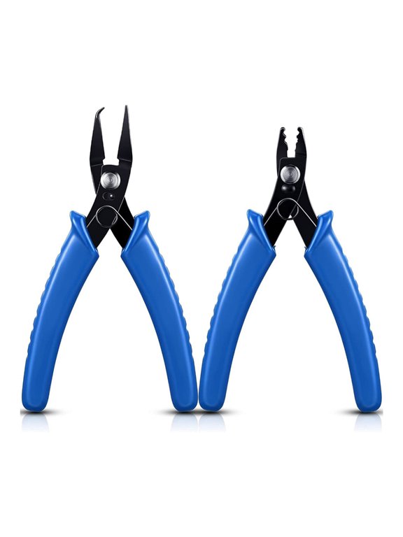 2 Pcs Split Pliers Carbon Steel Crimper Pliers Jewelry Beading for Opening Split or Keychain