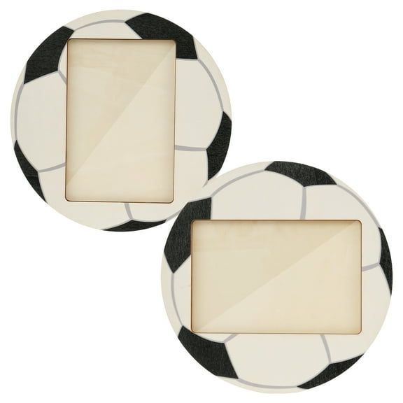 2 Pcs Sport Picture Frame Baseball/Soccer Wood Photo Frame Sport Themed Tabletop Picture Frame Horizontal and Vertical Photo Picture Frame Decorative Desktop Picture Frame for Men Athletes Teams