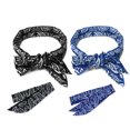 thumbnail image 1 of 2 Pcs, Sports Neck Cooling Scarf Wrap, Keep you Cool Bandana (Black, Blue), 1 of 5