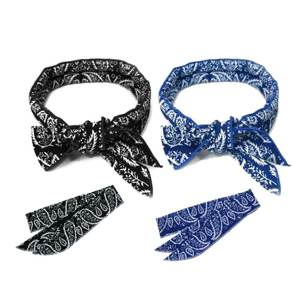 2 Pcs, Sports Neck Cooling Scarf Wrap, Keep you Cool Bandana (Black, Blue)