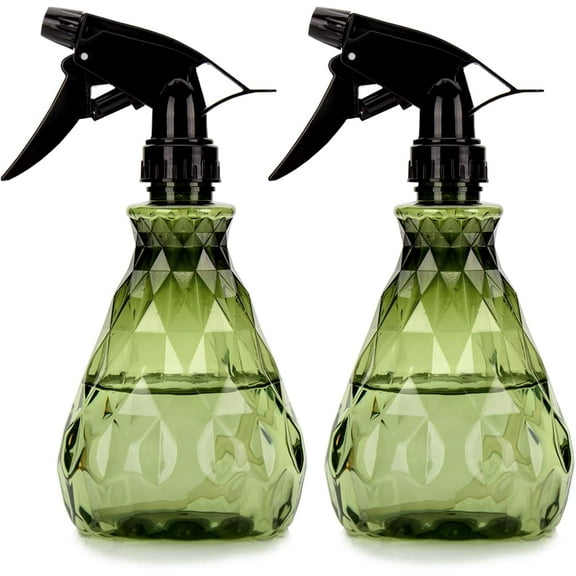 2 Pcs Spray Bottles, 500 ml/17 oz Empty Water Spray Bottles, Plastic Reusable Adjustable Mist Sprayer Squirt Bottles Containers Refillable for Cleaning Solutions, Gardening, Plants (Green)
