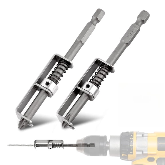 2 Pcs Spring-loaded Screw Holder Bit, Anti-drop Screwdriver Bit for One-Hand Operation, Universal Screw Retaining Tool for Stainless Steel & Brass