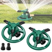 2 Pcs Sprinklers for Yard, Automatic 360° Rotating Lawn Sprinkler, Garden Water Sprinklers for Lawns, Large Area Coverage Lawn Irrigation System, Yard Sprinkler