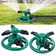 2 Pcs 360 Degree Automatic Rotating Lawn Sprinkler, 3 Nozzle Garden Sprinkler, Large Area Yard Irrigation System for Lawn Grass Patio Plants