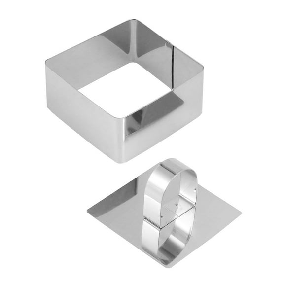 2 Pcs Square Baking Pan Rectangular Mold Cookie Molds Silver