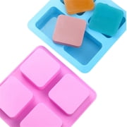 2 Pcs Square Silicone Cake Mold,High Temperature Baking Mold,4 Cavity Plain Cold Manufacturing Mold,Chocolate Covered Cookie Molds,Non Stick Silicone Trays for Graham Crackers,Candy