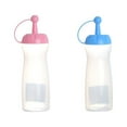 thumbnail image 1 of 2pcs Reusable Plastic Squeeze Bottle Portable Condiment Dispenser Salad Sauce Ketchup Honey Containers for Luncheon Kitchen Picnics (Assorted Color), 1 of 8