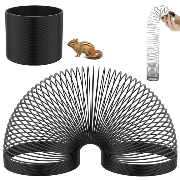 2 Pcs Squirrel Baffles, Metal Spring Device, Fully Automatic anti Squirrel Mechanism(Black)