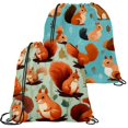 2 Pcs Squirrel Drawstring Backpack String Bag Sports Sack pack Gym Sack