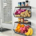 2 Pcs Stackable Fruit Baskets, Hanging Fruit Vegetable Basket Onion
