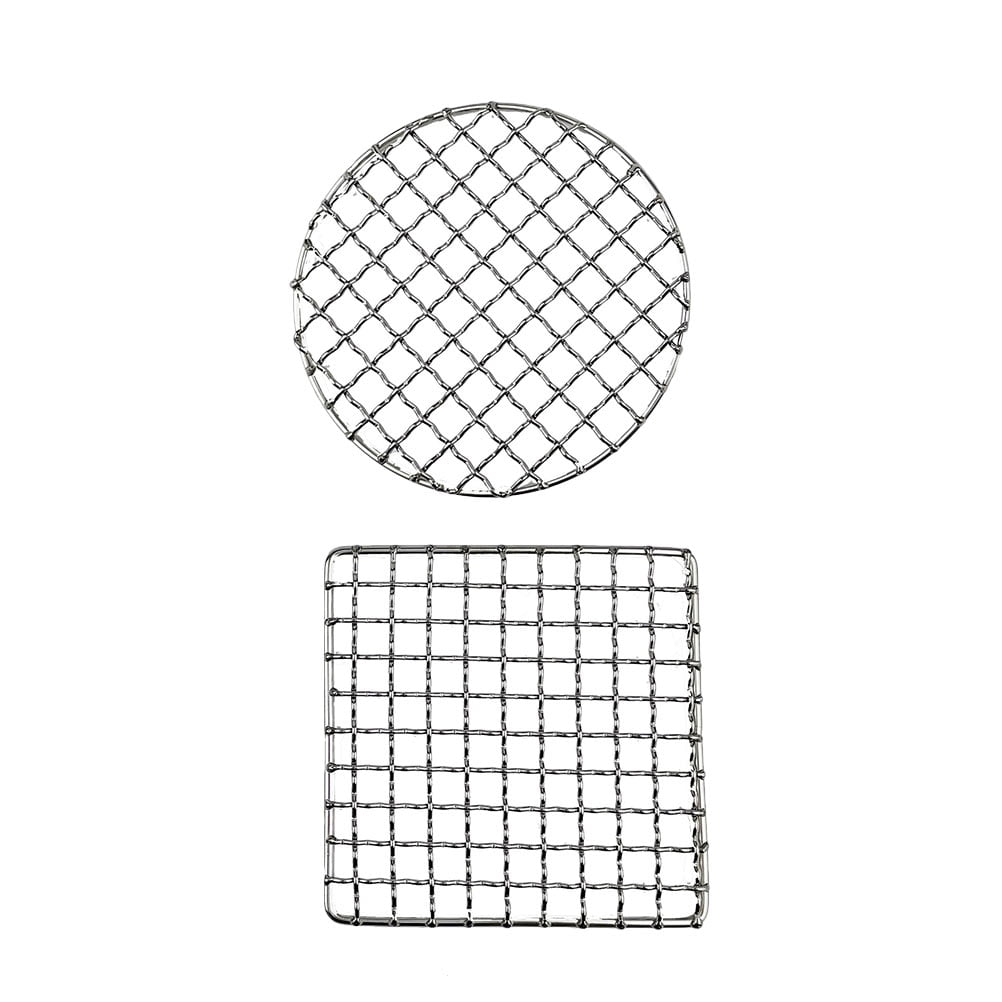 2 Pcs Stainless Steel BBQ Mesh Grill Rack Pot Holders Outdoor Griddle