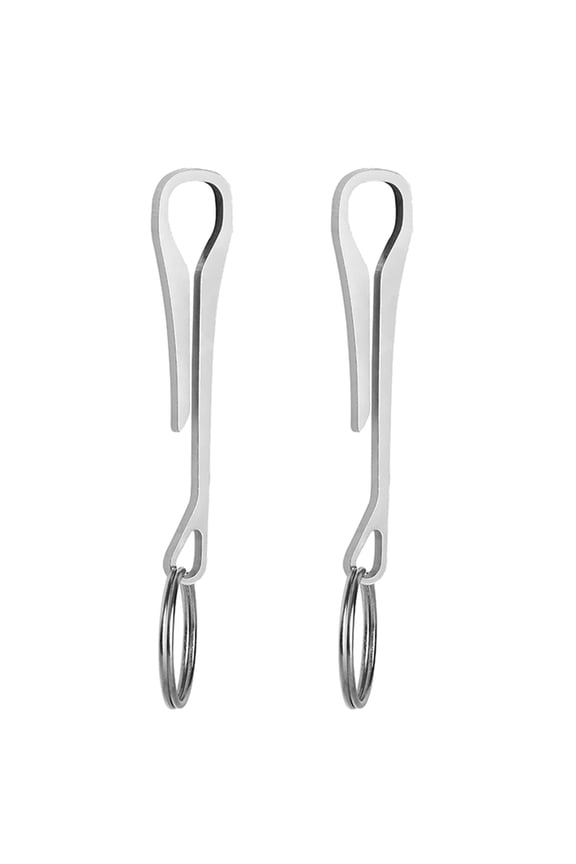 2 Pcs Stainless Steel Belt Buckle Keychain Buckle Carabiner Keychain Clips Portable Pocket Clip Waist Clip