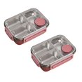 thumbnail image 1 of 2 Pcs Stainless Steel Bento Box, Stainless Steel Leakproof 2-Compartment Bento Lunch Box/Portion Control Food Container, 1 of 9