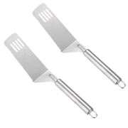 2 Pcs Stainless Steel Cake Cutter Spatula Set, Multi-Use Cheese Pie Server Pizza Turner, Serrated Edge, Flexible Kitchen Utensil for Cooking, Frying, Grilling, Baking, Easy to Clean