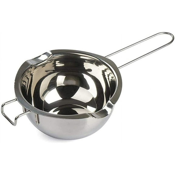 2 Pcs Stainless Steel Chocolate Melting Pot Double Boiler for Butter Milk Bain-Marie Kitchen Tool with Pouring Lips & Hanging Handle