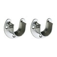 thumbnail image 1 of 2 Pcs Stainless Steel Closet Rod Bracket Shower Curtain Rod Heavy Duty Stainless Steel U-Shaped Closet Rod End Supports foe Closet Wardrobe Shower Curtain, 2.24"x1.96", 1 of 4