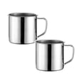 thumbnail image 1 of 2 Pcs Stainless Steel Coffee Mug with Handle, Metal Camping Coffee Cup, Unbreakable Portable Hiking Cup Tea Water Drinking Cups for Outdoor Travel, Picnics, Hot Cold Drinks, 1 of 6