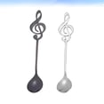 thumbnail image 1 of 2 Pcs Stainless Steel Coffee Spoons Musical Note Pattern Stirring Spoon Dessert Scoop Tableware for Kitchen Party Bar(Original Color + Black), 1 of 8