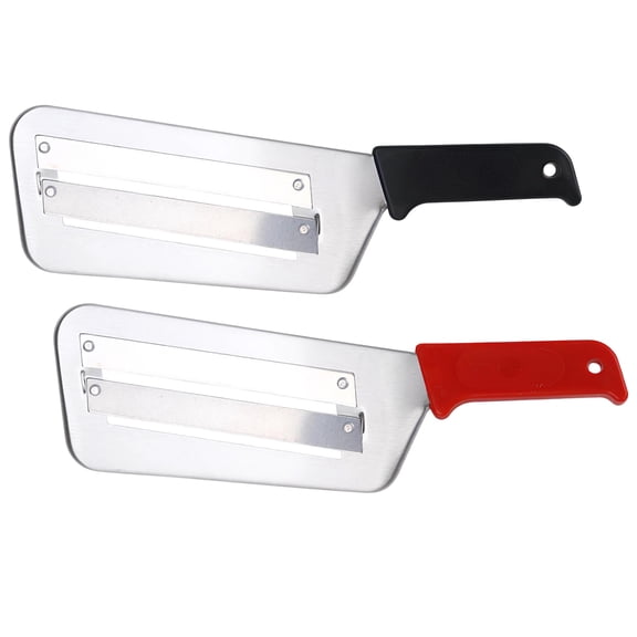 2 Pcs Stainless Steel Dual Vane Cabbage Shredder, Includes 11.7 in / 29.8 cm Blade, Sauerkraut Coleslaw Slicer with Ergonomic Anti-Slip Handle, Red and Black, Multifunctional Vegetable Cutter